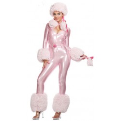 Fantasia Feminina Poodle Rosa Festa Halloween