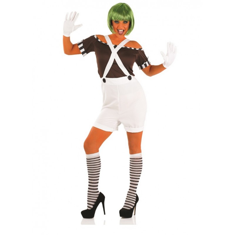 Fantasia Feminina Umpa Lumpa Traje Criativo para Festa a Fantasia