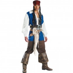 Fantasia Masculina Jack Sparrow Luxo Piratas do Caribe Festa