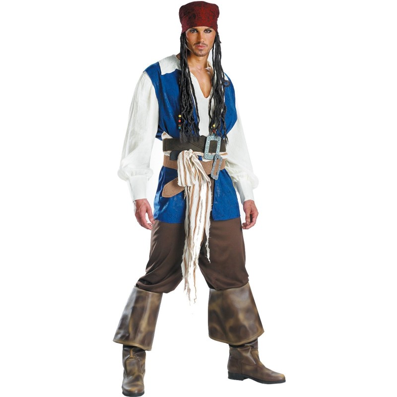 Fantasia Masculina Jack Sparrow Luxo Piratas do Caribe Festa