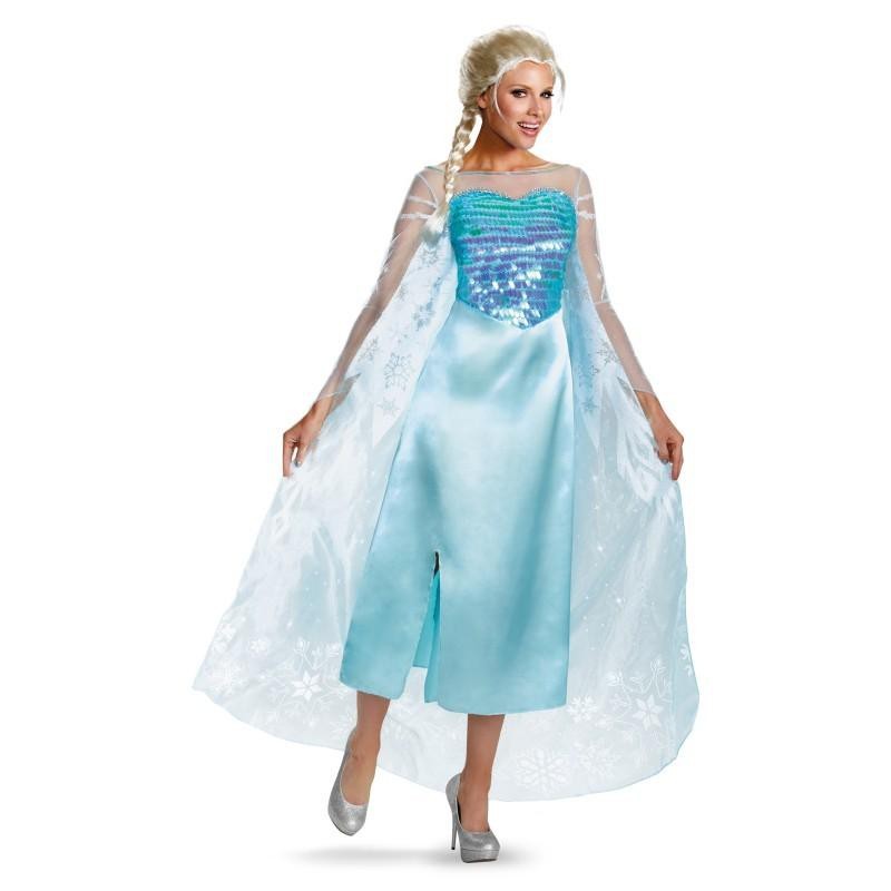 Fantasia Feminina Frozen Elsa Traje para Festa a Fantasia