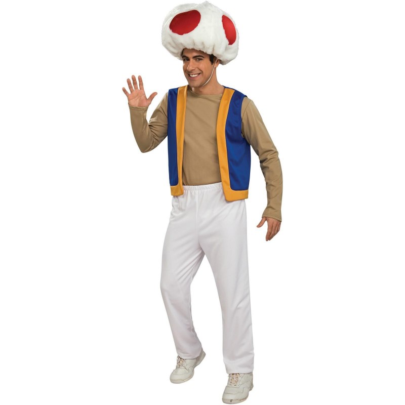 Fantasia Masculina Toad Super Mario Brothers Traje para Festa a Fantasia