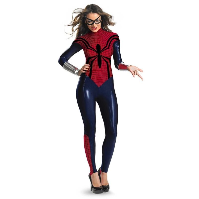 Fantasia Feminina Mulher Aranha Spider Girl Traje para Festa a Fantasia