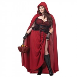 Fantasia Feminina Chapeuzinho Vermelho Plus Size Traje para Festa a Fantasia