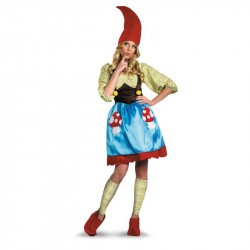 Fantasia Feminina Gnomo Duende Traje para Festa a Fantasia