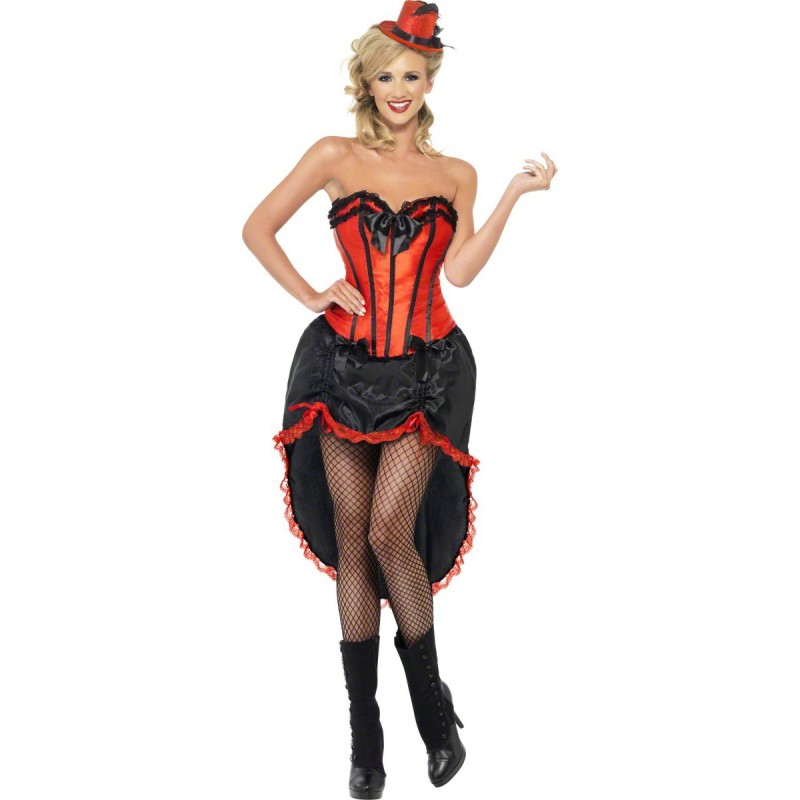 Dançarina Burlesca Cabaret Moulin Rouge Traje Feminino para Festa a Fantasia Halloween