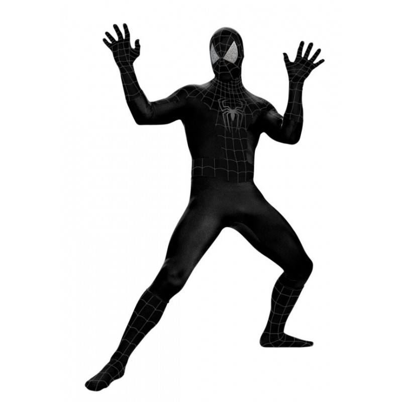 Fantasia Masculina Homem Aranha Black Traje para Festa a Fantasia