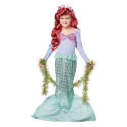 Fantasia Infantil Pequena Sereia Ariel Disney Traje para Festa a Fantasia