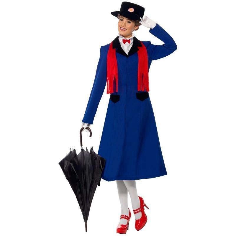 Mary Poppins Traje Feminino para Festa a Fantasia Halloween Cosplay