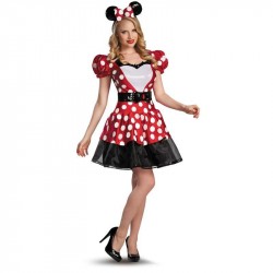 Minnie Traje Feminino Adulto para Festa a Fantasia Halloween Cosplay