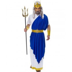 Netuno Rei do Mar Traje Masculino Adulto para Festa a Fantasia Halloween
