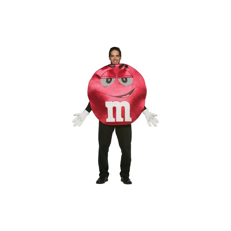 M&M Vermelho Traje Adulto Unissex para Festa a Fantasia Halloween