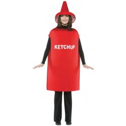 Ketchup Fantasia Criativa Adulto Unissex para Festa a Fantasia Halloween Carnaval