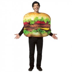 Cheeseburger Fantasia Adulto Halloween Carnaval Festa a Fantasia