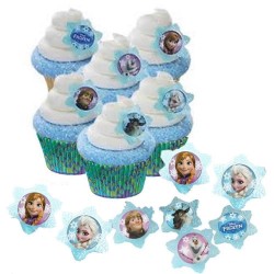 Enfeites para Cupcake Frozen para Decoração de Festa de Aniversário Infantil 24un