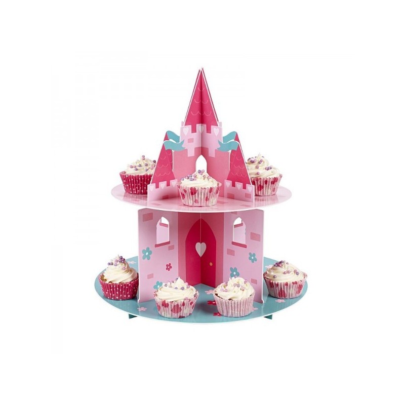 Suporte para Cupcake Castelo Rosa Decoração de Festa Infantil