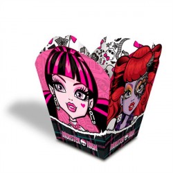 Embalagem para Pipoca Guloseimas Monster High Decoração Festa de Aniversário Infantil 12un