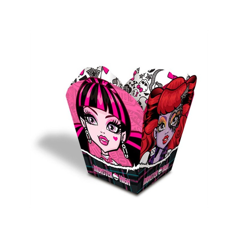 Embalagem para Pipoca Guloseimas Monster High Decoração Festa de Aniversário Infantil 12un