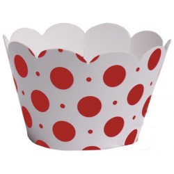 Wrapper para Cupcake Branco e Vermelho Chá de Cozinha Festa 12un