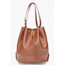 Bolsa Saco Feminina Couro Marrom