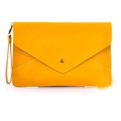 Bolsa Envelope Feminina Amarela de Mão