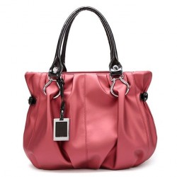 Bolsa Feminina Verniz Coral e Preto Elegante