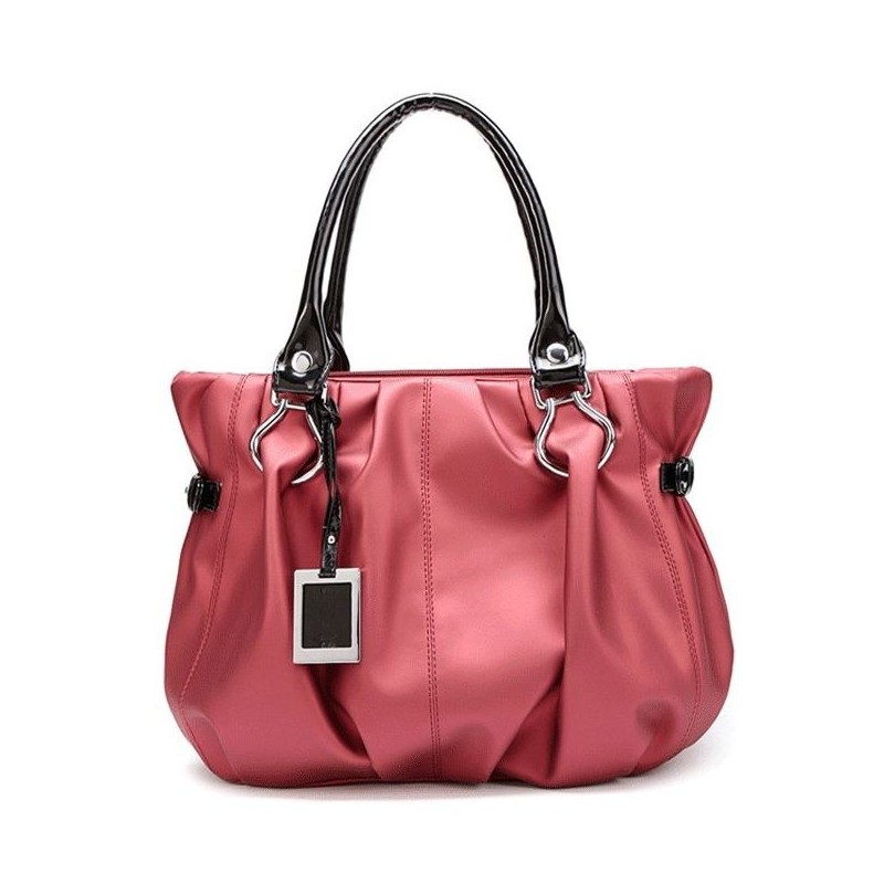 Bolsa Feminina Verniz Coral e Preto Elegante