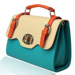 Bolsa Feminina Vintage Maleta Colorida Azul