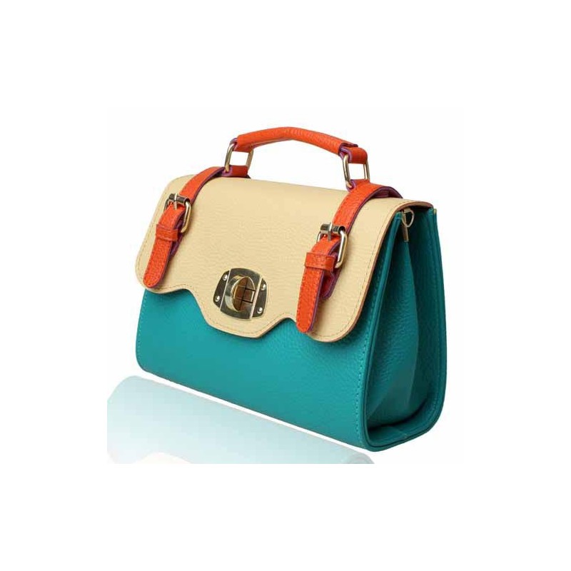 Bolsa Feminina Vintage Maleta Colorida Azul