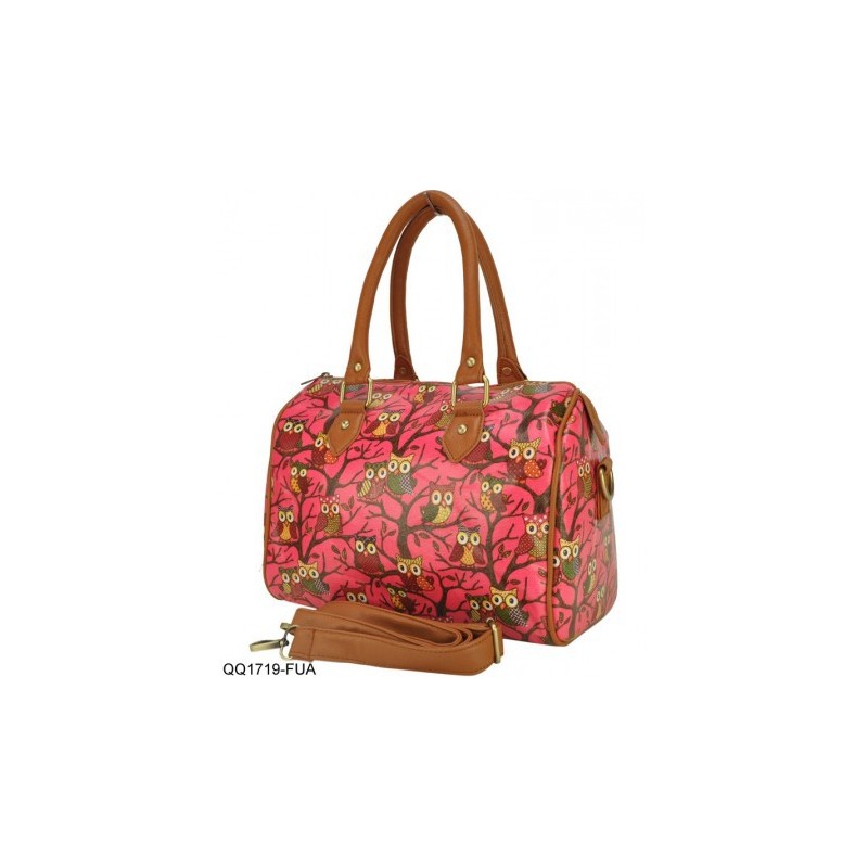 Bolsa Baú Feminina Estampada Corujas