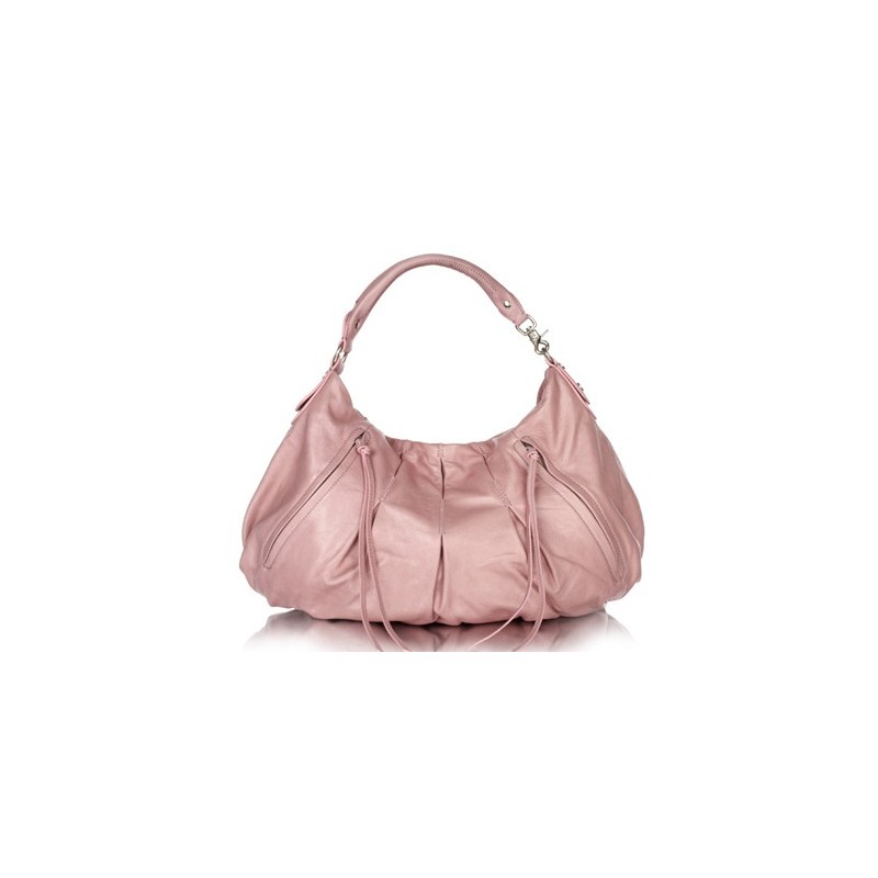 Bolsa Feminina Rosa Pérola Couro