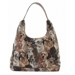 Bolsa Hobo Feminina Estampada Cães