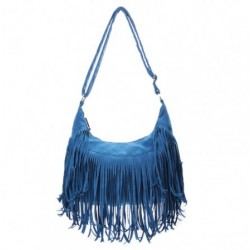 Bolsa Franja Feminina Hobo Carteiro Azul