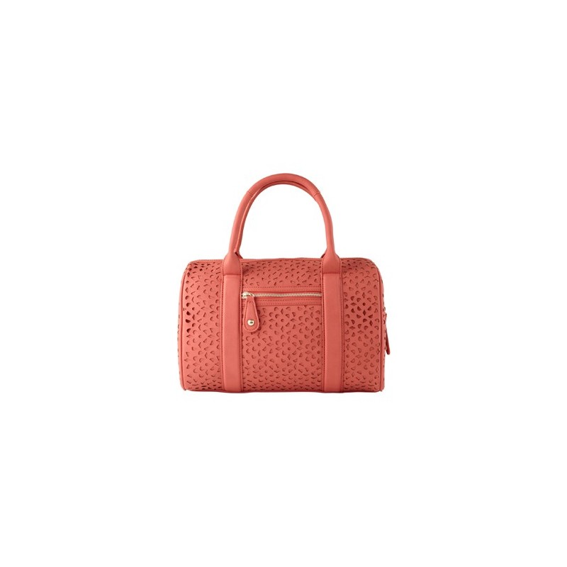 Bolsa Baguete Feminina Vazada Coral Couro