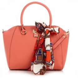 Bolsa Feminina Tote Coral com Alça Couro