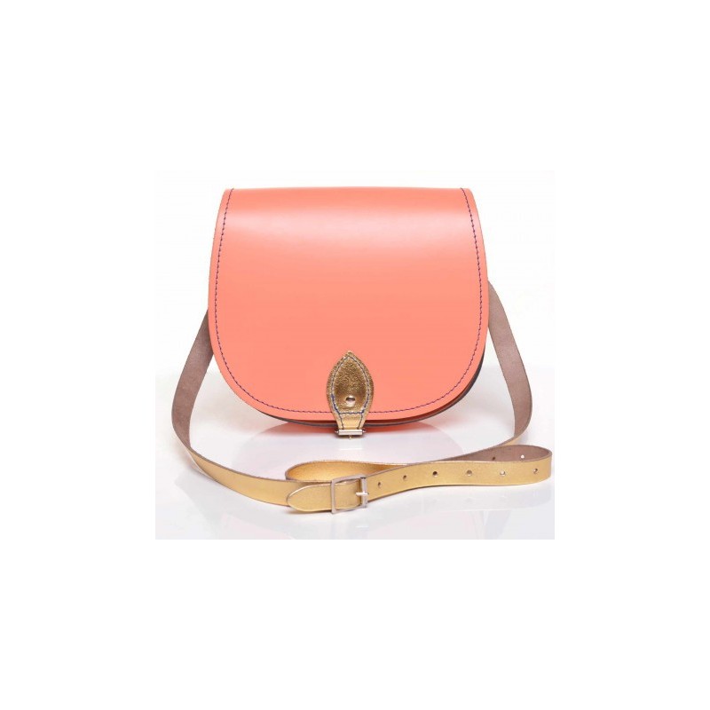 Bolsa Feminina Saddle Coral Couro