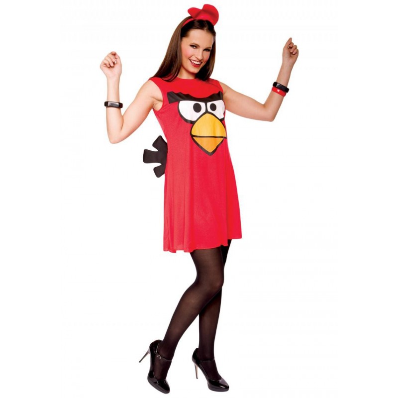 Fantasia Angry Birds Vermelho Feminina Adulto
