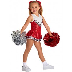 Fantasia Cheerleader Líder de Torcida Vermelho Infantil Meninas