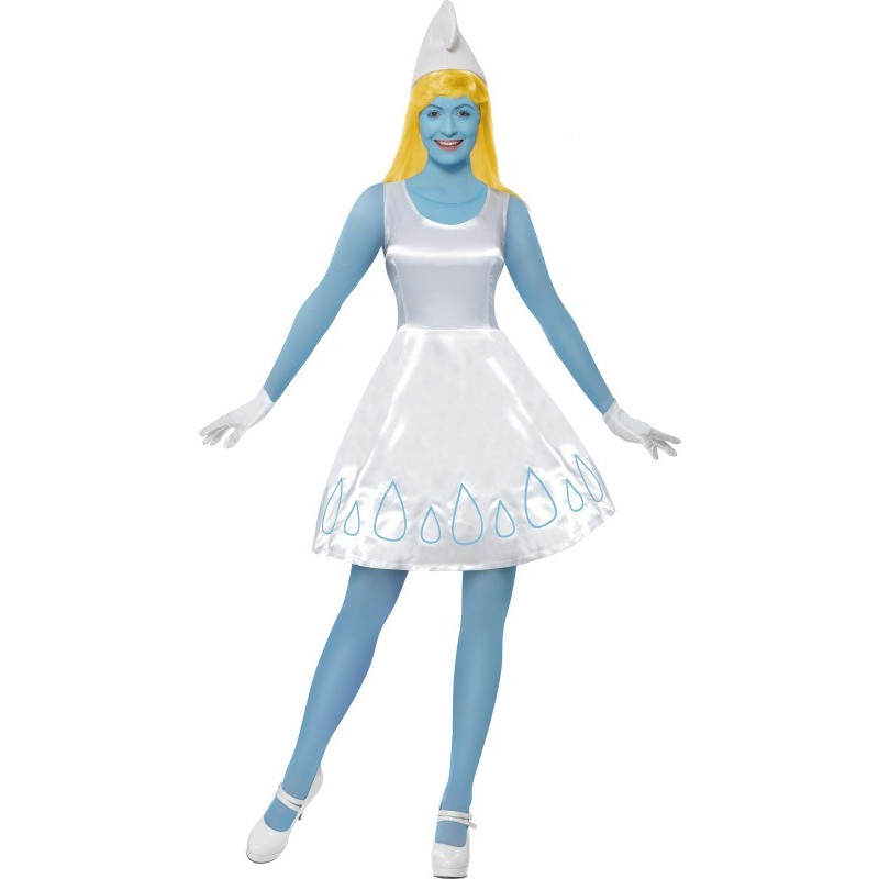 Fantasia Feminina Smurfette Os Smurfs Festa Halloween