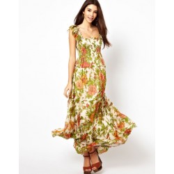 Vestido Estampado Maxi Dress Floral Casual