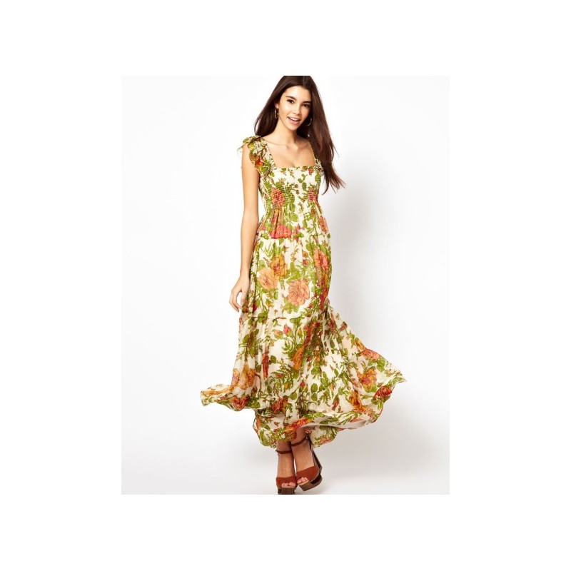 Vestido Estampado Maxi Dress Floral Casual