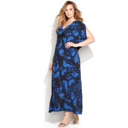 Vestido Longo Maxi Dress Estampado Plus Size