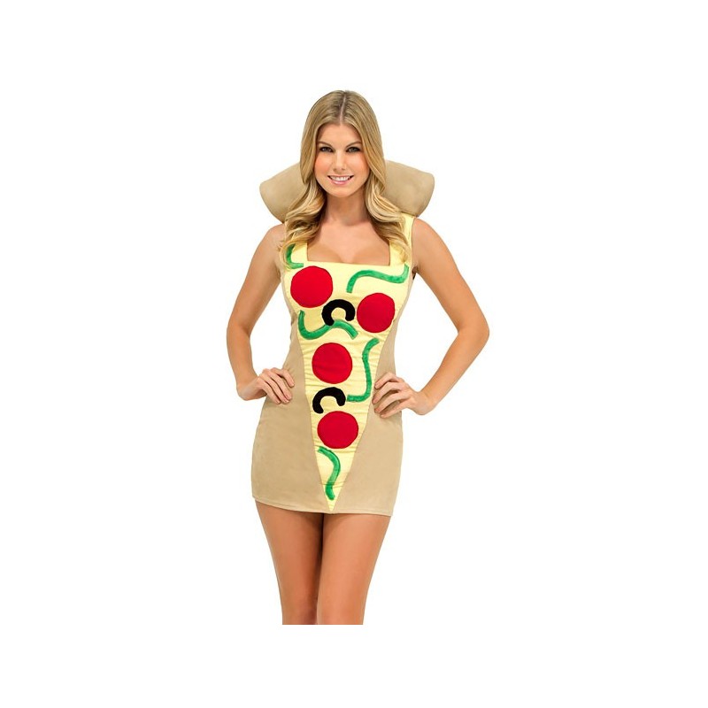 Fantasia Feminina Pedaço de Pizza Carnaval Halloween