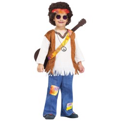 Fantasia Infantil Meninos Hippie Anos 70 Carnaval Halloween