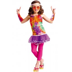 Fantasia Infantil Hippie Anos 70 Meninas Carnaval Halloween