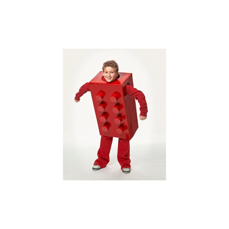 Fantasia Infantil de Peça de Lego Vermelho Carnaval Halloween