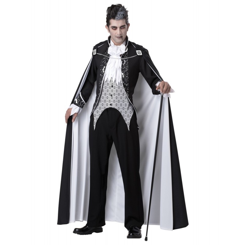 Fantasia Masculina Vampiro da Meia Noite Festa Halloween Carnaval