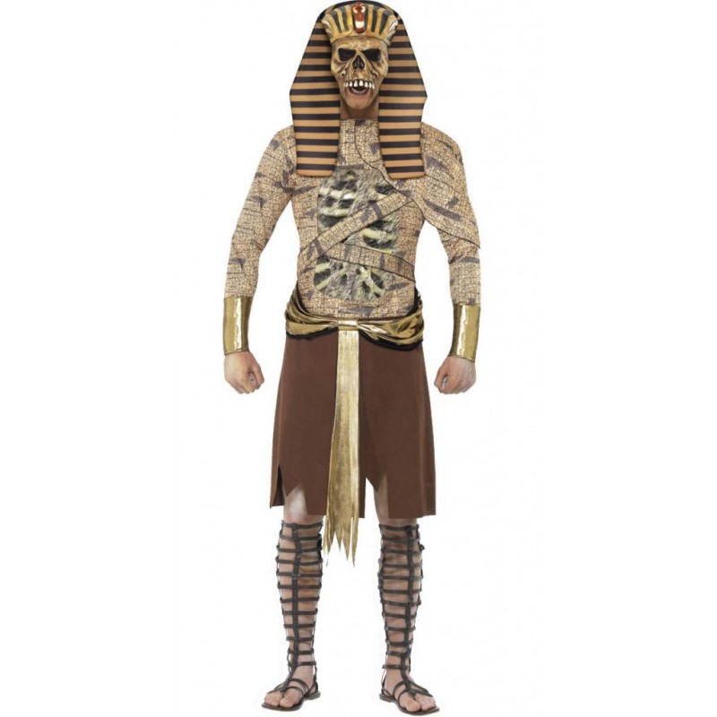 Fantasia Masculina Múmia do Faraó para Carnaval ou Halloween