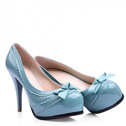 Sapato Feminino Scarpin Azul Celeste com Laço