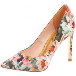 Scarpin Estampado Floral Nude Salto 8cm